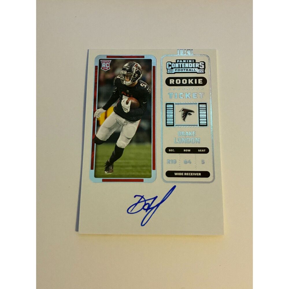 2022 Panini Contenders Drake London Rookie Ticket Auto RC #115 Falcons